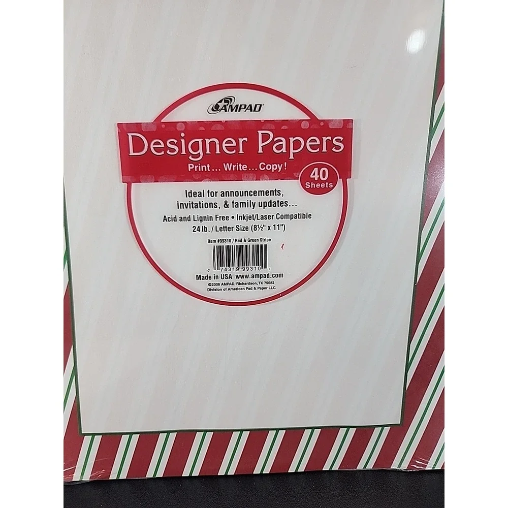 40 Sheets Computer Stationary Christmas Letter Announcments, Junk‎ Journal Paper